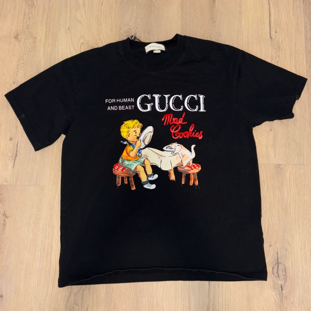 Gucci Black Graphic Tee – Limited Edition ‘Mad Cookies’ Print